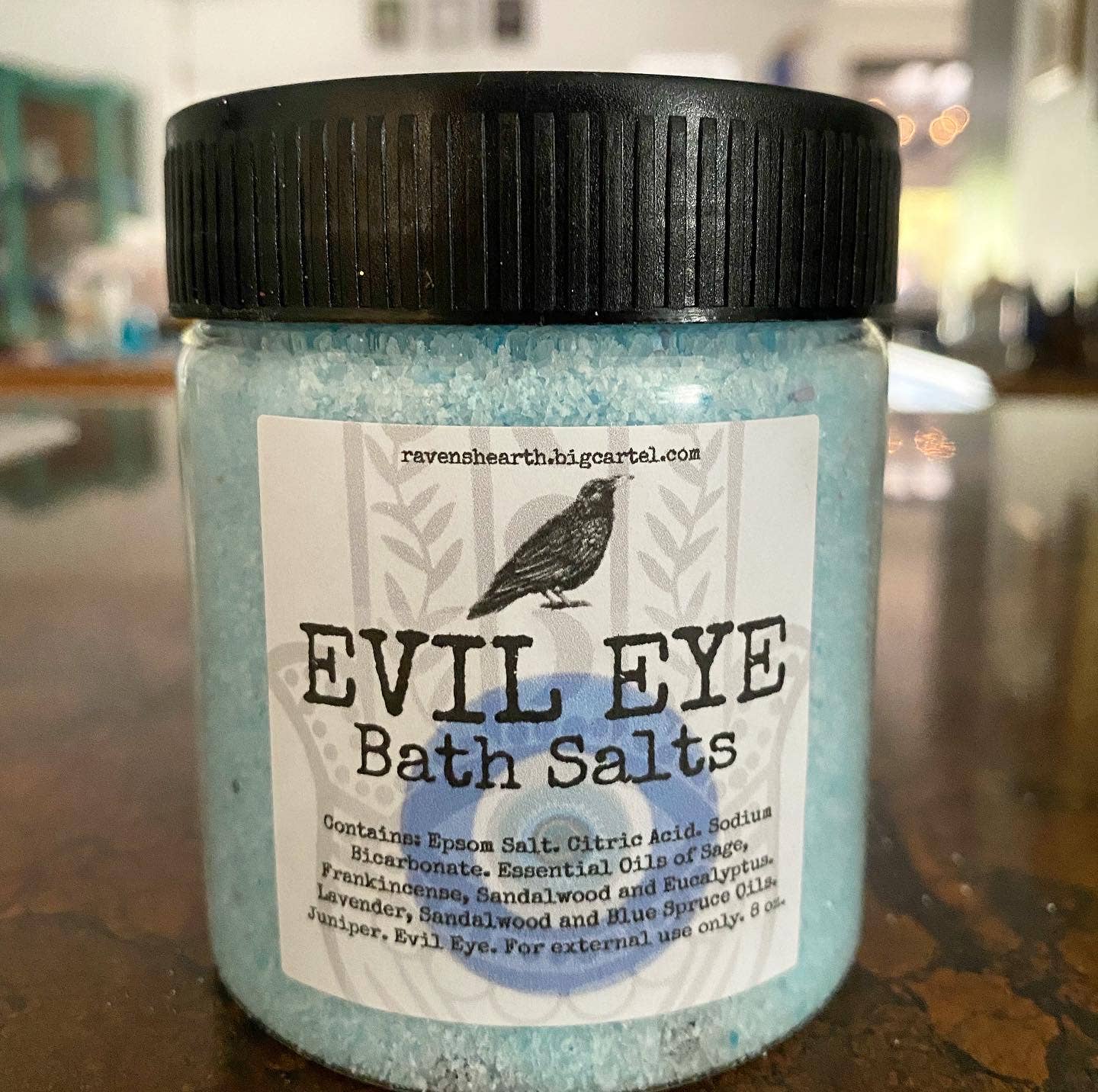 Raven’s Hearth - Wholesale Bath Salts - Evil Eye Bath Salt | Protection | Spruce & Sandalwood2
