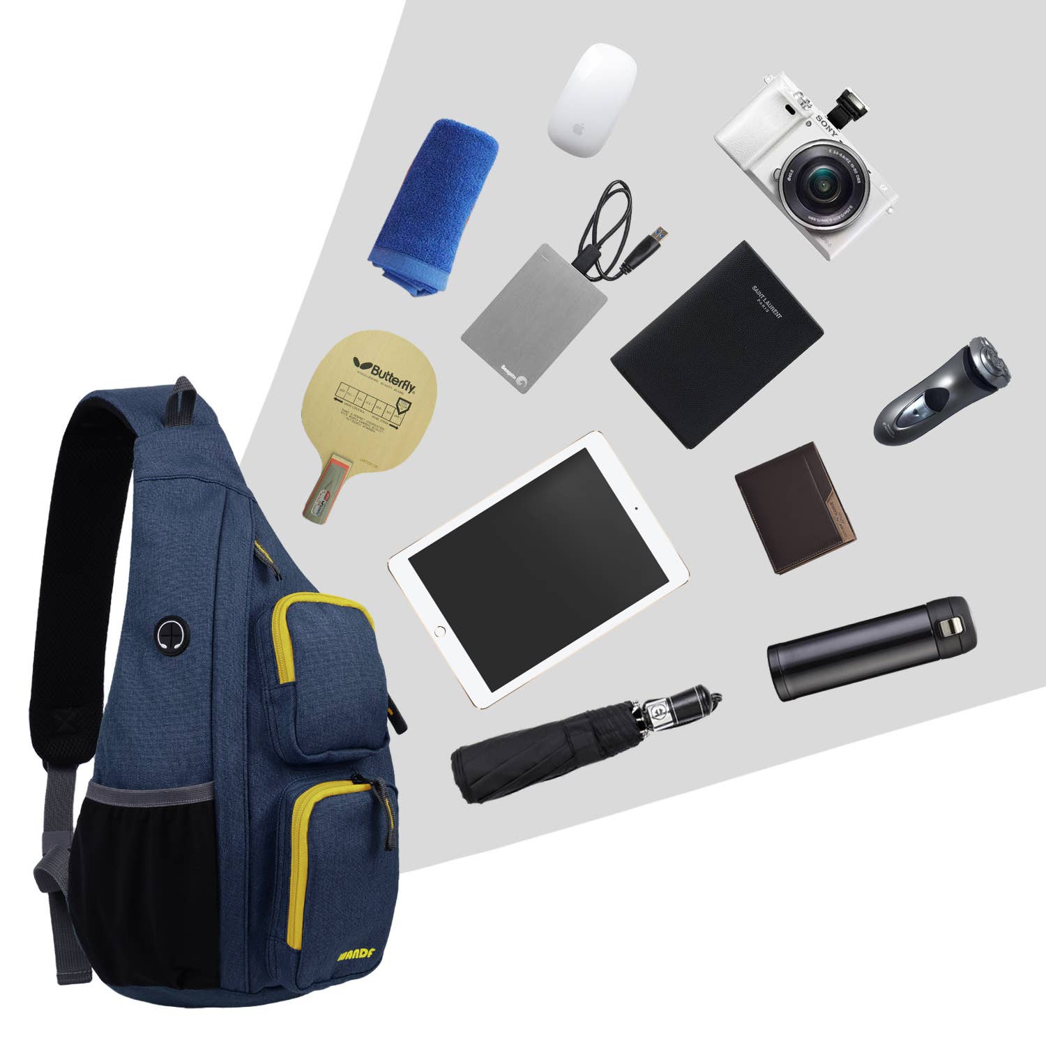 wandf - Wholesale Backpack - Unisex - WANDF Crossbody Sling Chest Bag Mens Travel Backpack17