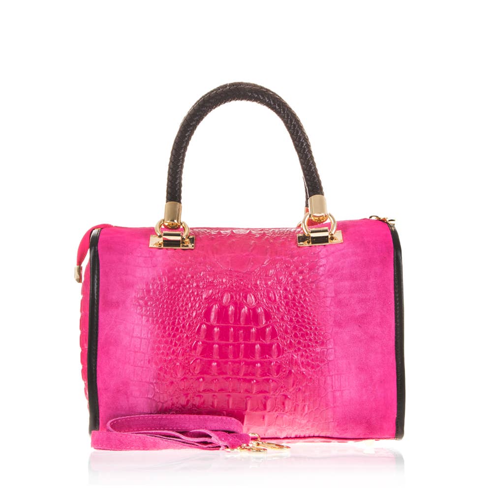 FIRENZE ARTEGIANI – Bolsa de ombro – Mulher por atacado – Sacola feminina Anacapri. Camurça de couro genuíno gravada0