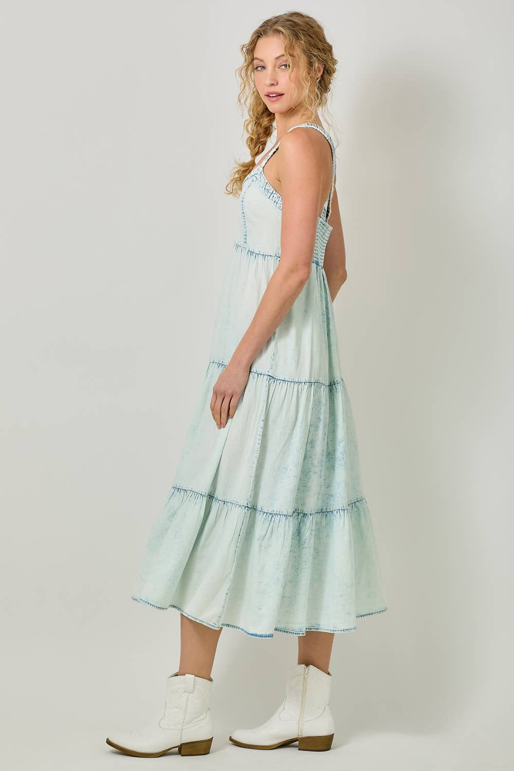 Mystree - Vente Robe – femme - Robe à plusieurs niveaux en tencel délavé 605853