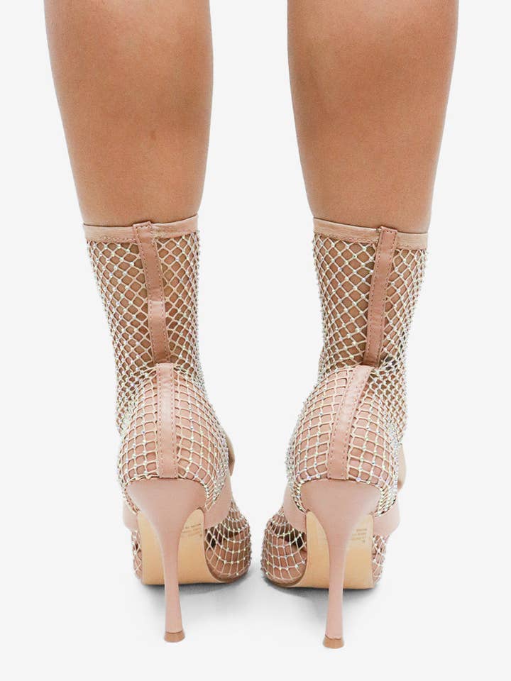 Lemonade Shoes - Wholesale High Heels - Women's - GAZILLION - Rhinestone Mesh Heels w/ Bow 17