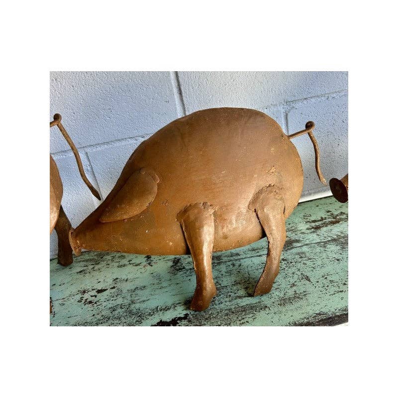 Paloma Black (Casa Natura Design, S.L.) - Wholesale Decorative Figurine - Set Of 3 Recycled Metal Decorative Pig Statues6