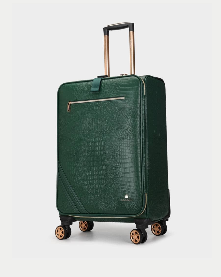 Tote&Carry - Wholesale Luggage - Apollo 2 Suitcase 2 Piece Set in Emerald Green1