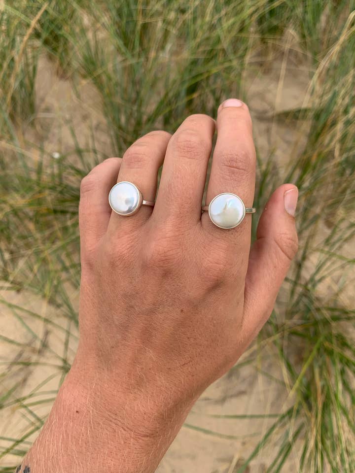 Pearl Ring for wholesale by June Metal