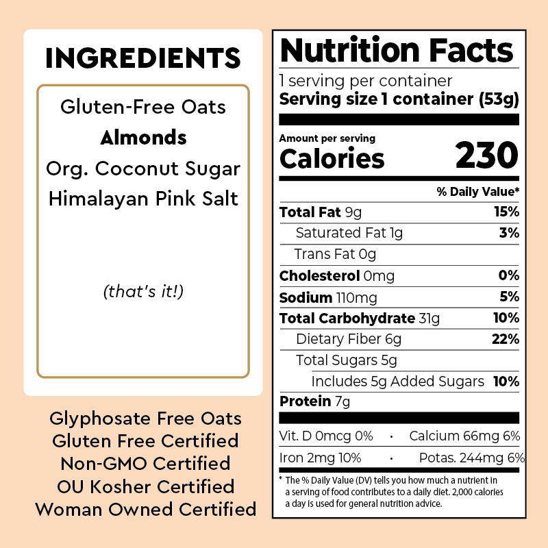 Mylk Labs - Wholesale Oats - Roasted Almond Oatmeal Cup3