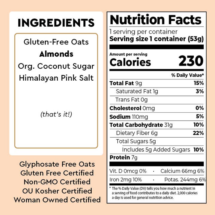 Mylk Labs - Wholesale Oats - Roasted Almond Oatmeal Cup3