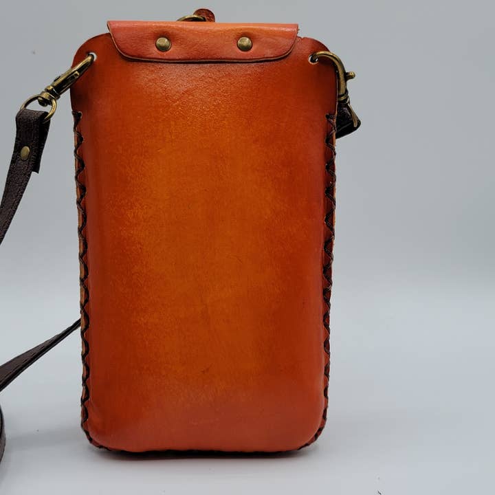 Sunflower Handmade leather inc - Wholesale Phone Wallet - Women's - Handmade leather sunflower cell phone case holder purse