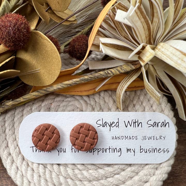 Basket Weaved Stud for wholesale by Slayed With Sarah