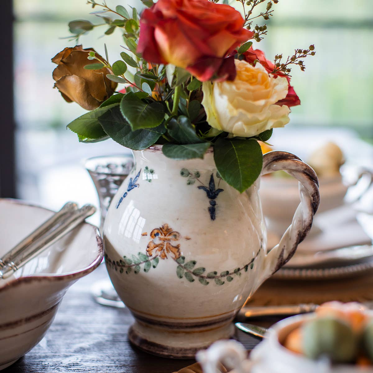 Arte Italica & Crown Linen Designs - Wholesale Pitcher - Medici Small Pitcher5