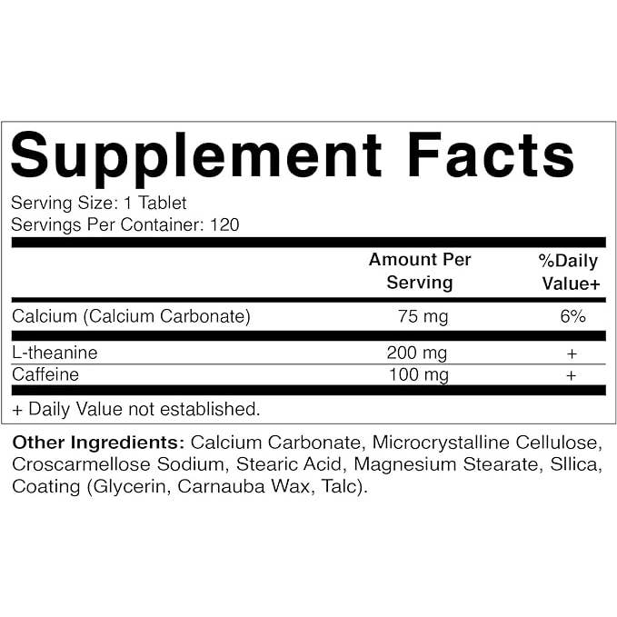 Vitamatic - Wholesale Oral supplement/vitamin - Vitamatic L-theanine 200mg with Caffeine 100mg | 120 Tablets2