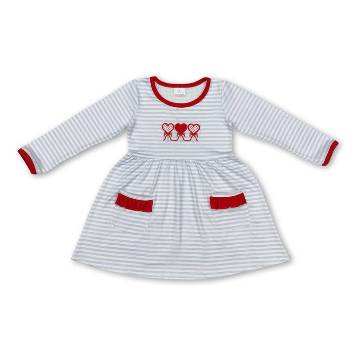Yawoo Garments - Wholesale Jumpsuit - Baby - Grey stripe heart truck baby boy valentine's romper