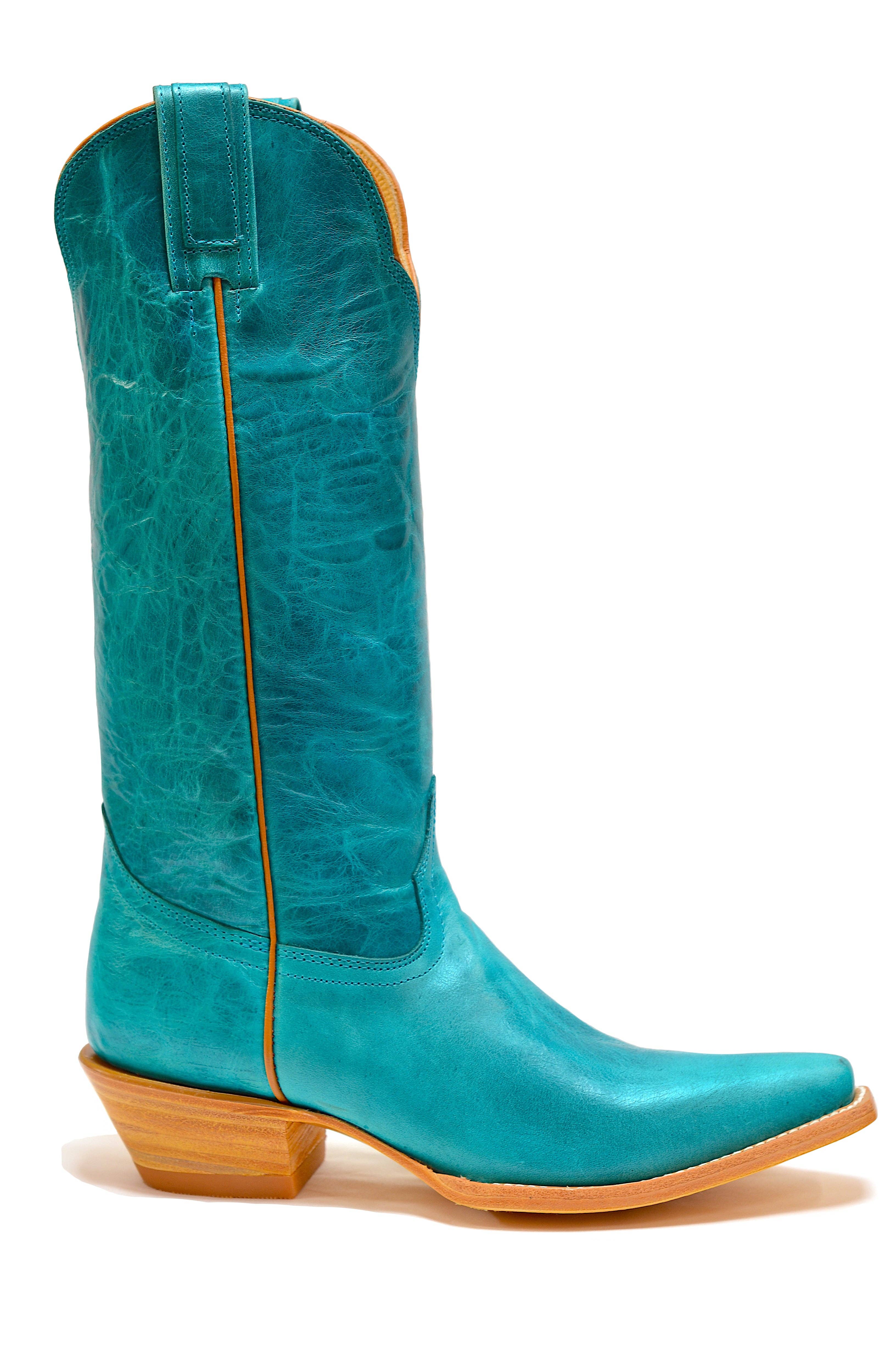Jolene Turquoise Cowhide Women's Cowboy Boots for wholesale on Faire0