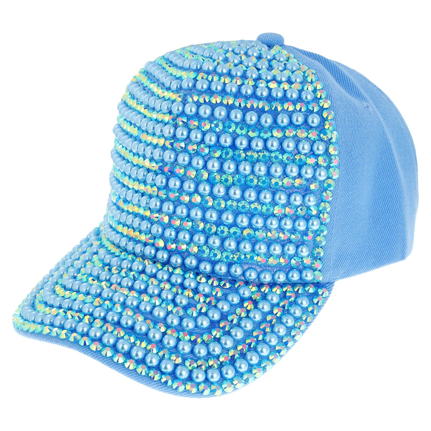 SP Sophia Collection - Wholesale Baseball Cap - Women's - Iridescent Rhinestone & Pearl Bling Baseball Cap15