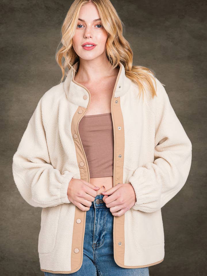 Chaqueta Sherpa con botones 3423T para venta al por mayor de ELLEBORN