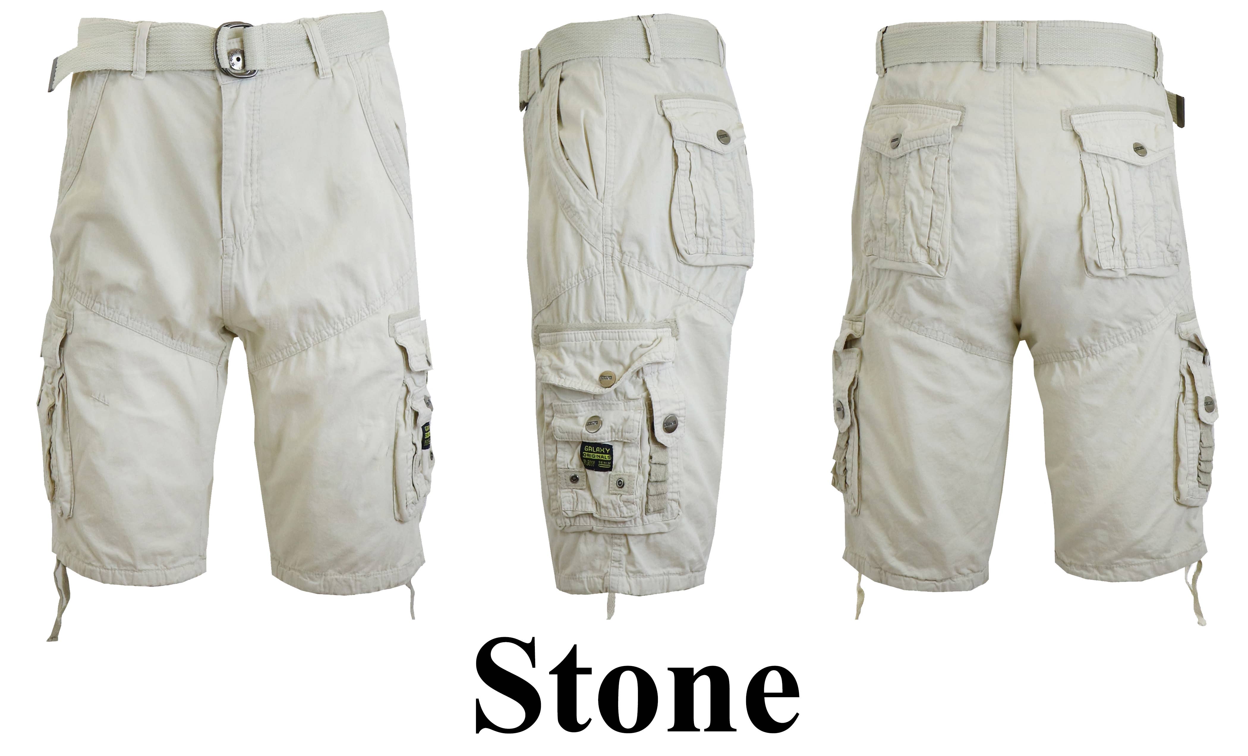 Galaxy By Harvic – wholesale Shorts – Men's – Men's Classic-Fit Distressed Belted Cargo Shorts3