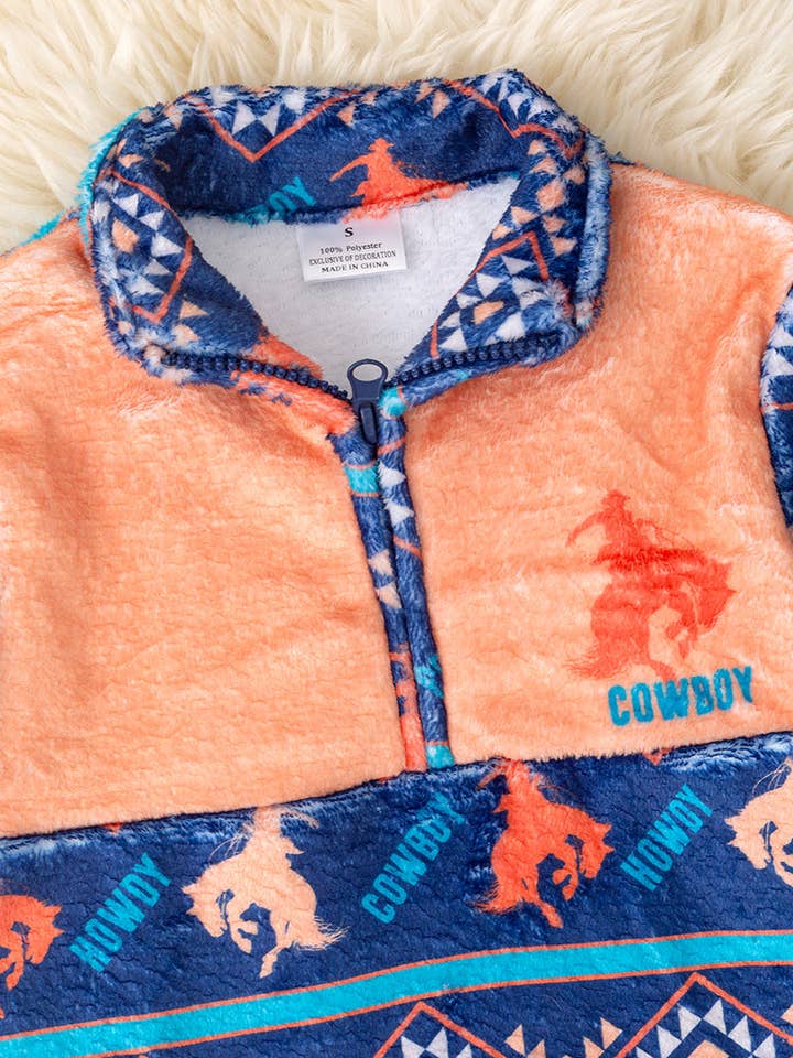 Kids Charm Online - Wholesale Sweatshirt - Kids - Howdy" Horse rider printed pullover sweater. TPB50514 JEAN1