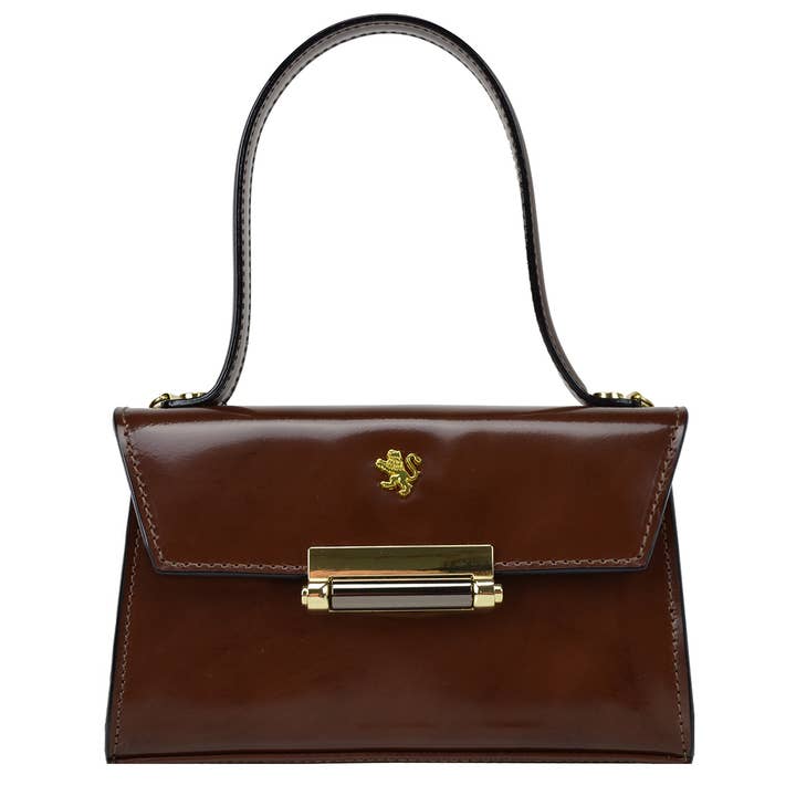 Mademoiselle Impruneta R146 Sac à main en cuir de vache - Radica Café pour la vente par Pratesi