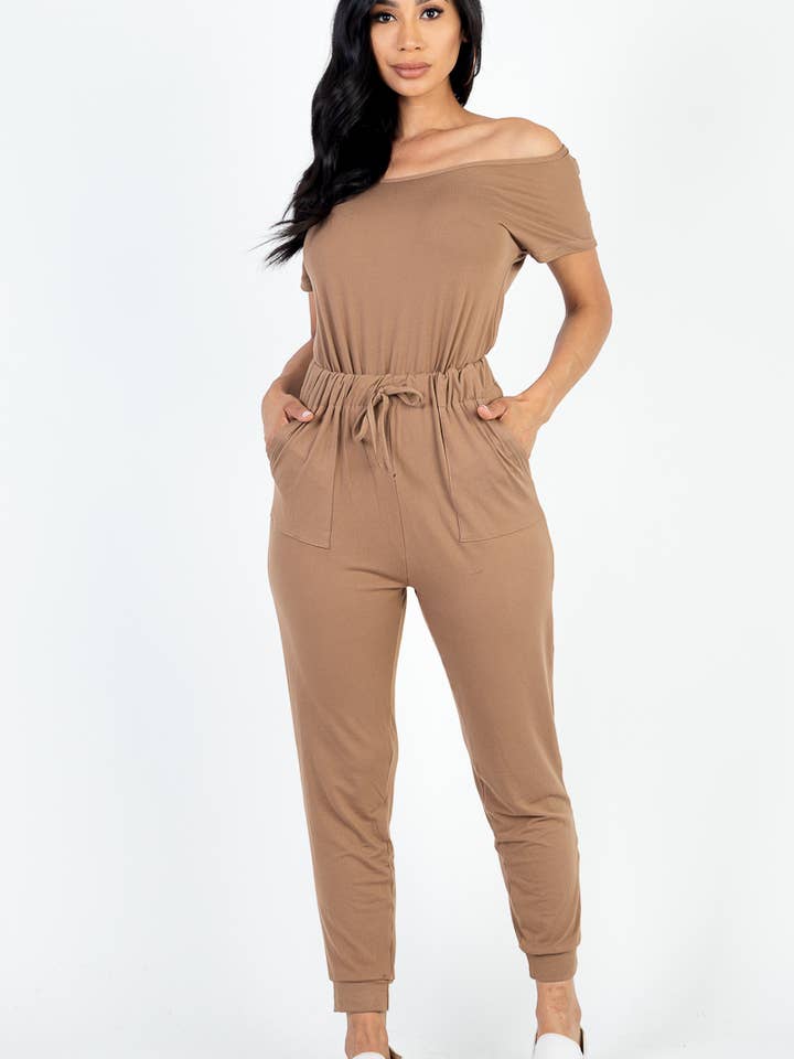 CAPELLA APPAREL – Großhandel Jumpsuit – Damen – Jumpsuit mit zwei Wege-Schultern und Kordelzug22