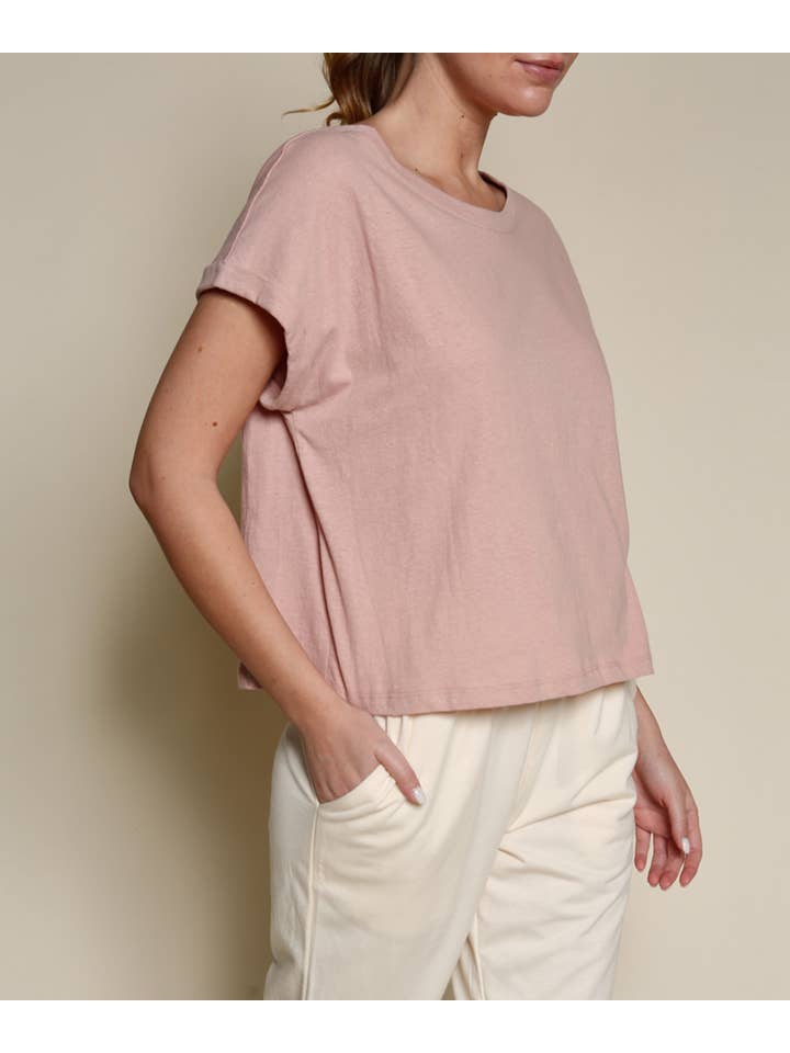 Fabina – wholesale T-shirt – women's – RECYCLE COTTON PLAIN CROP