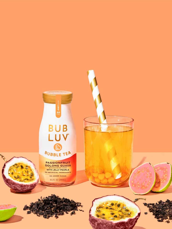 Passionfruit Oolong Guava Bubble Tea with Jelly Pearls for wholesale by BUBLUV