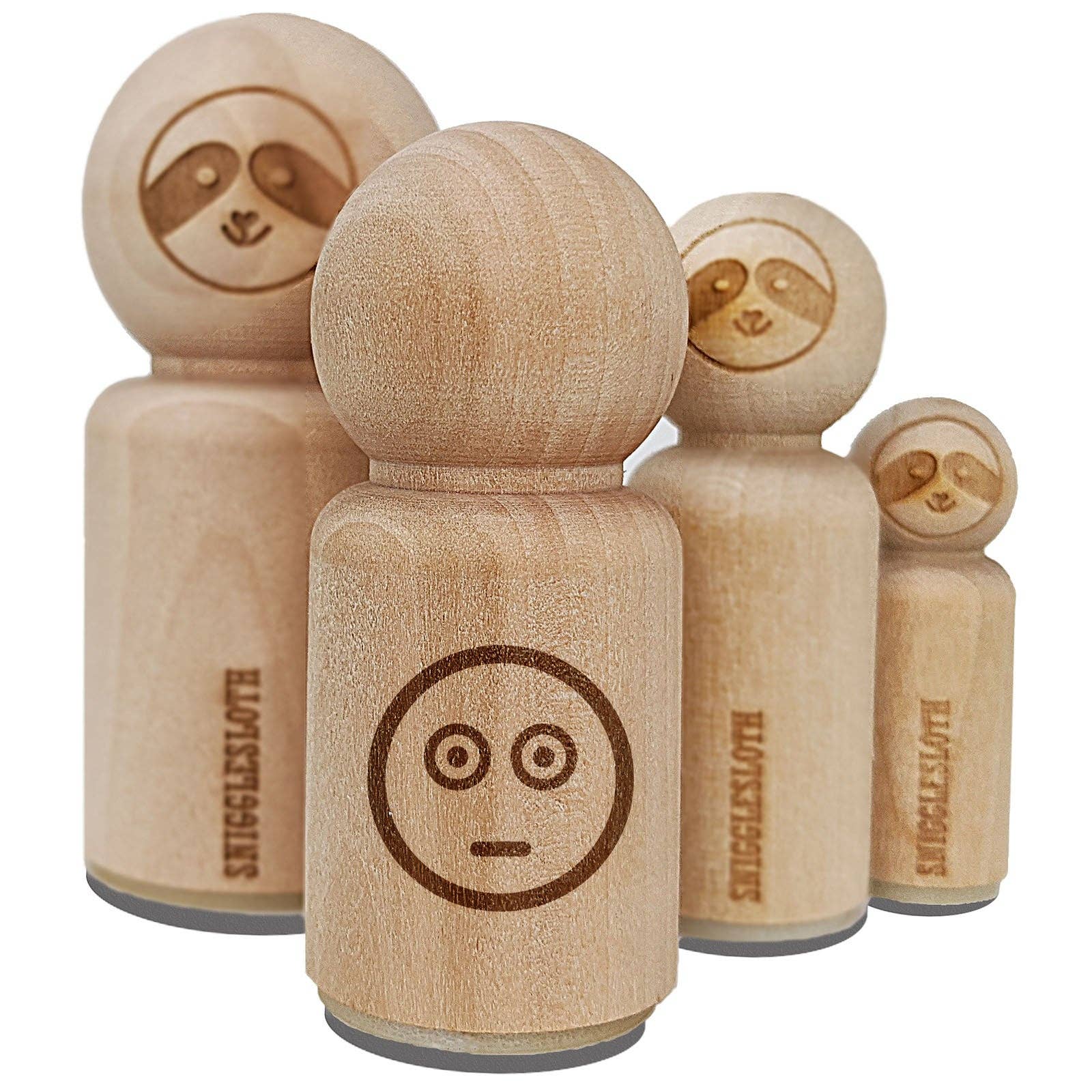 Sniggle Sloth - Wholesale Rubber/Decorative Stamp - Scared Face Emoticon Rubber Stamp for Stamping Crafting Planners4
