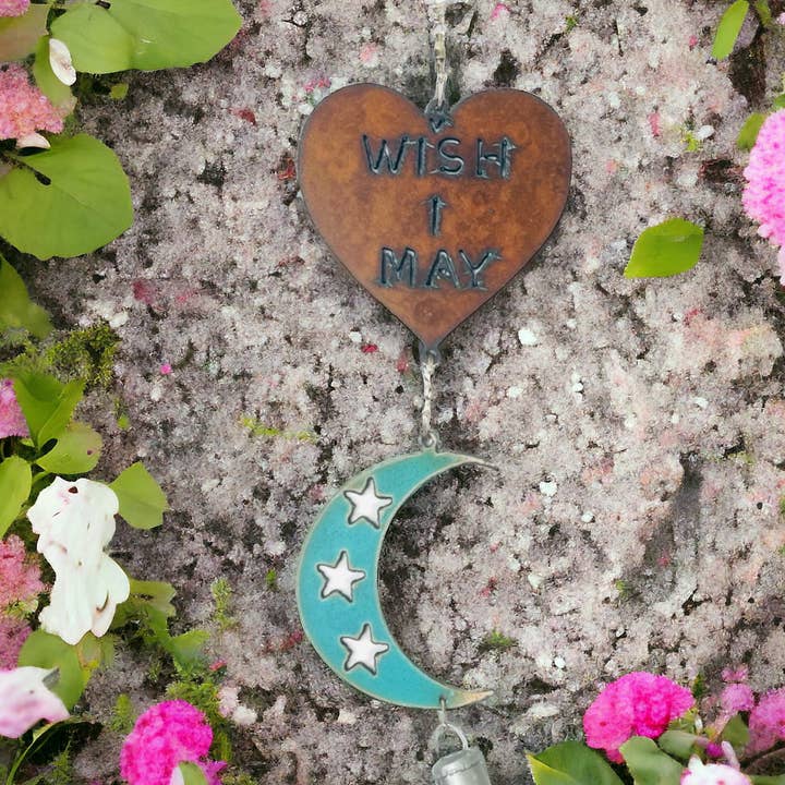 Moon Star wind chime wind spinner celestial zodiac garden for wholesale by Iron Jewel