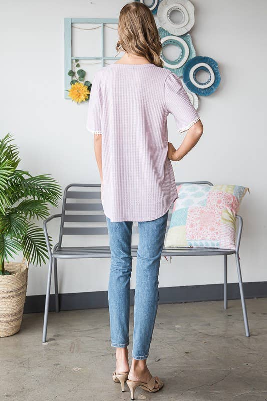 HEIMISH – Túnica - Mulher por atacado – TAMPO DE WAFFLE MACIÇO ET7046-119