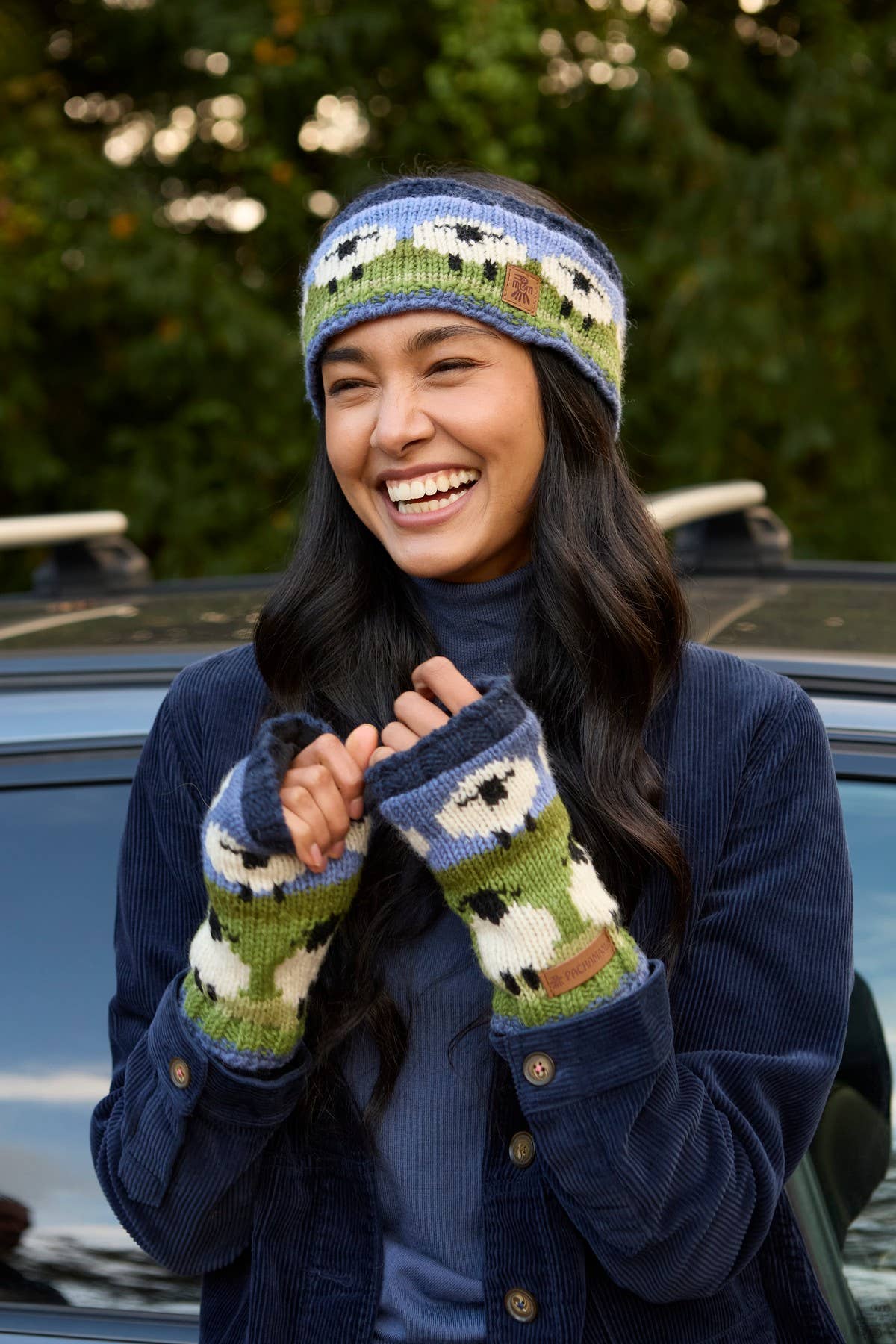 Flock of Sheep Knitted Wool White Sheep Ear Warmer Headband for wholesale on Faire2