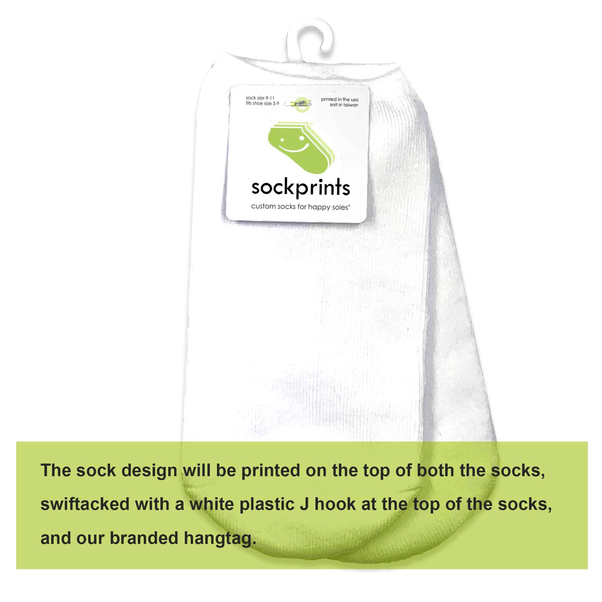 Sockprints - Wholesale Socks - Unisex - Your Design Goes Here - Custom Printed Cotton No Show Socks14