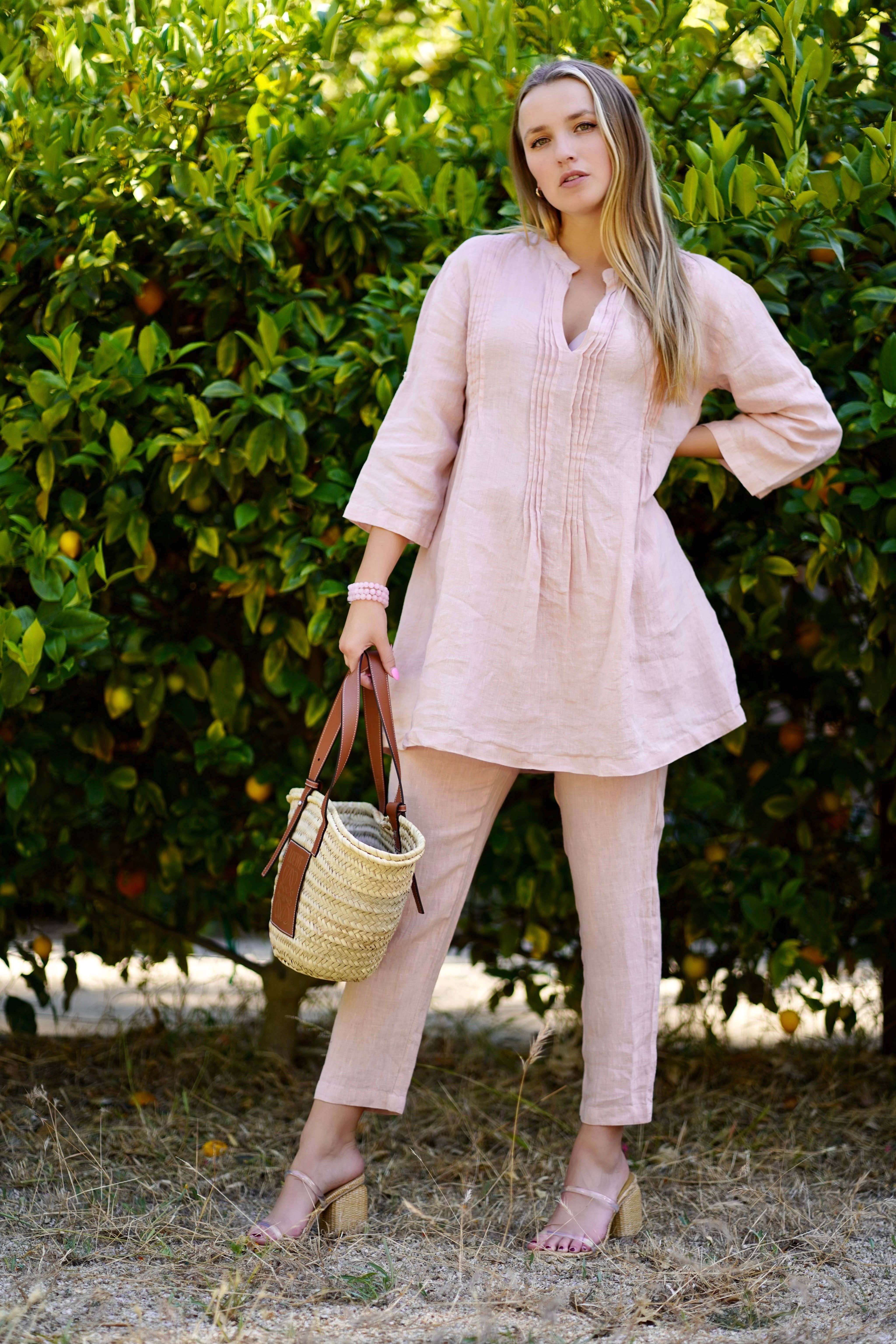 Bianca Linen Tunic Blush for wholesale on Faire1