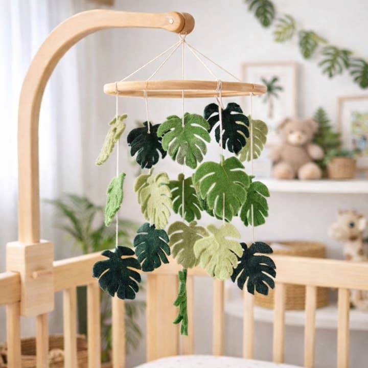 Felt Baby Mobile - Monstera Serenity for wholesale by Ganapati