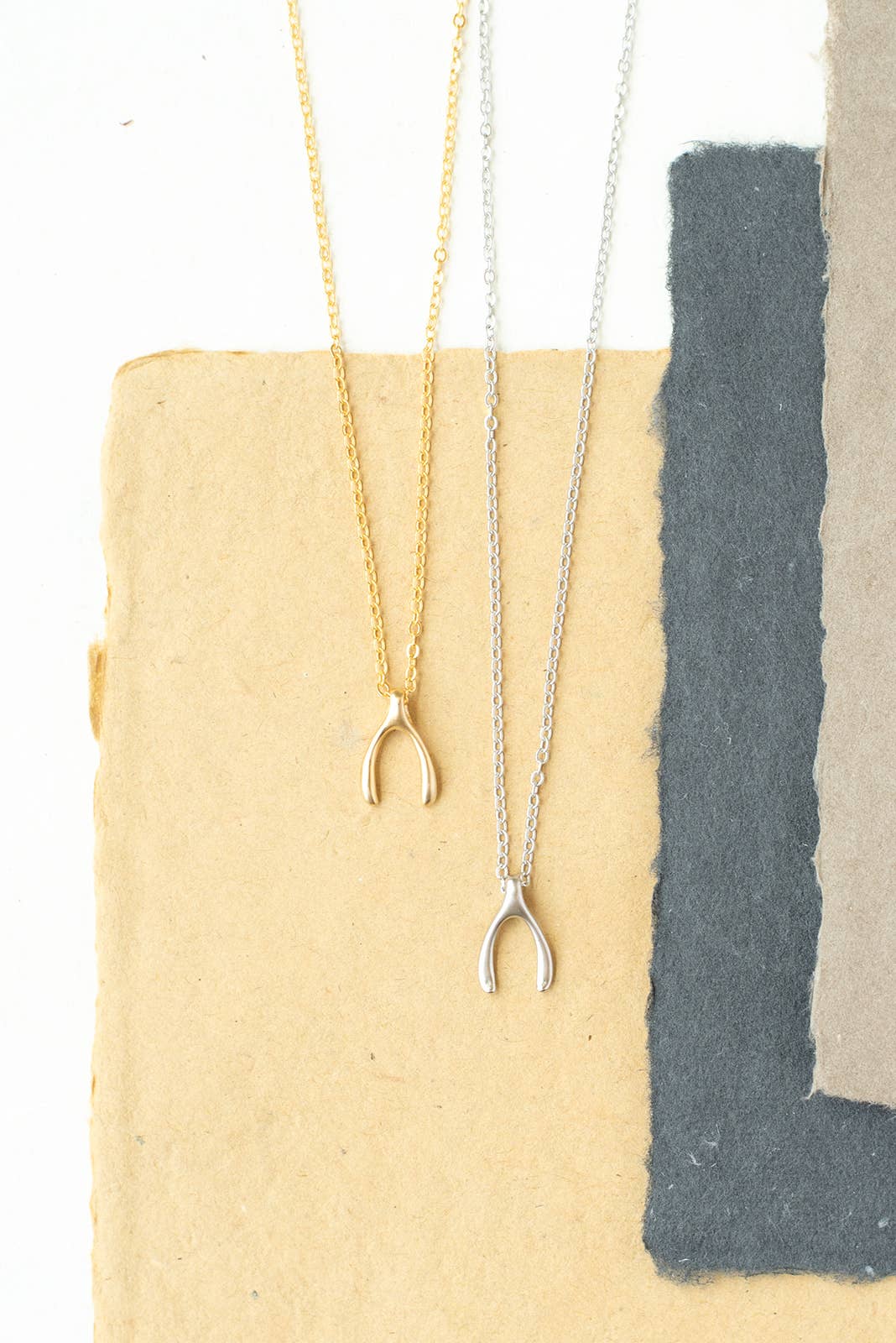 Rebecca Accessories LLC - Wholesale Pendant/Charm Necklace - Wishbone Charm Pendant Necklace Gift Giving, Layering1