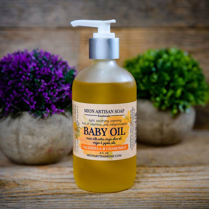 Calendula and Chamomile Baby Oil | Unscented| Light and Nourishing for wholesale by MION Artisan Soap