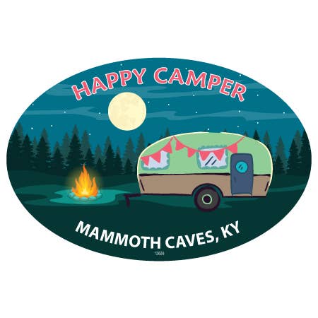 SJT Enterprises, Inc. - Wholesale Magnet - Oval destination car magnets - Happy camper by SJT