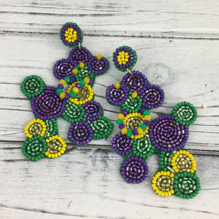 Hondenoorbellen met kralen van Mardi Gras voor wholesale door SongLily