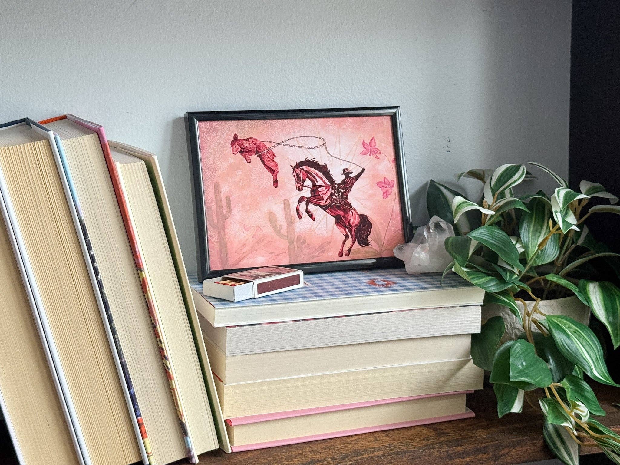 The Literary Loft - Wholesale Art Print - The Boots Stay On - Shelf Edition