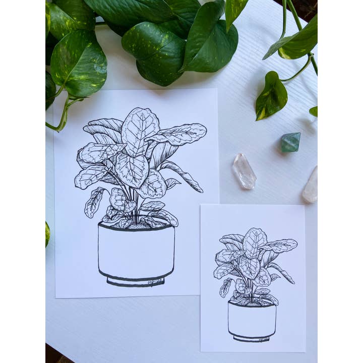 Impressão artística de planta de casa de arquivo - planta de oração em vaso por atacado de AEJ.CREATE