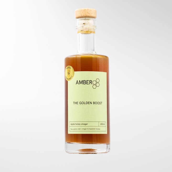 The Golden Boost Raw Apple Honey Vinegar 250ml for wholesale by Amber Honey
