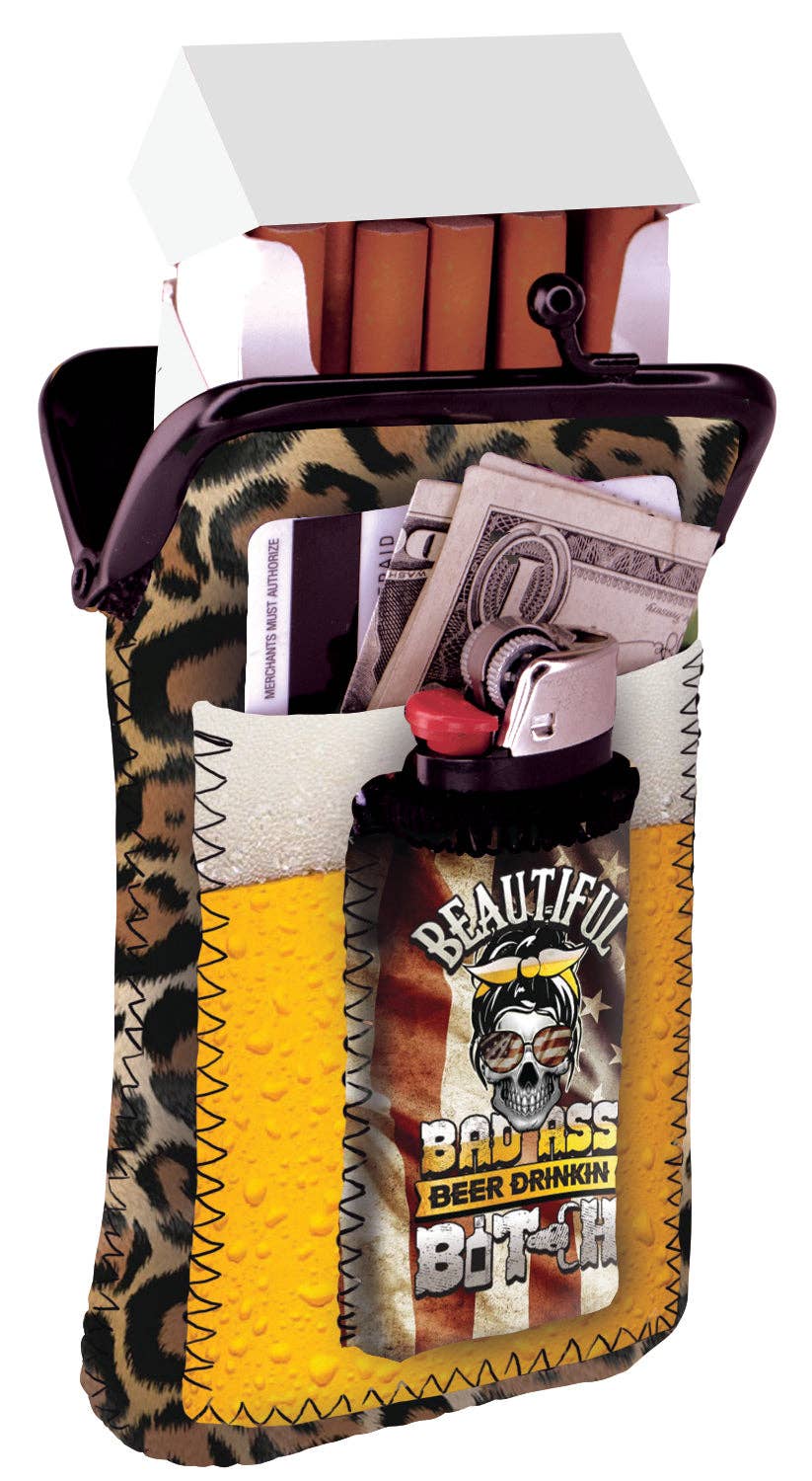 Novelty Brands - Wholesale Retailer Display - Home & Living - Neoprene Cigarette Pouch with Pocket Assortment- 8/Display4