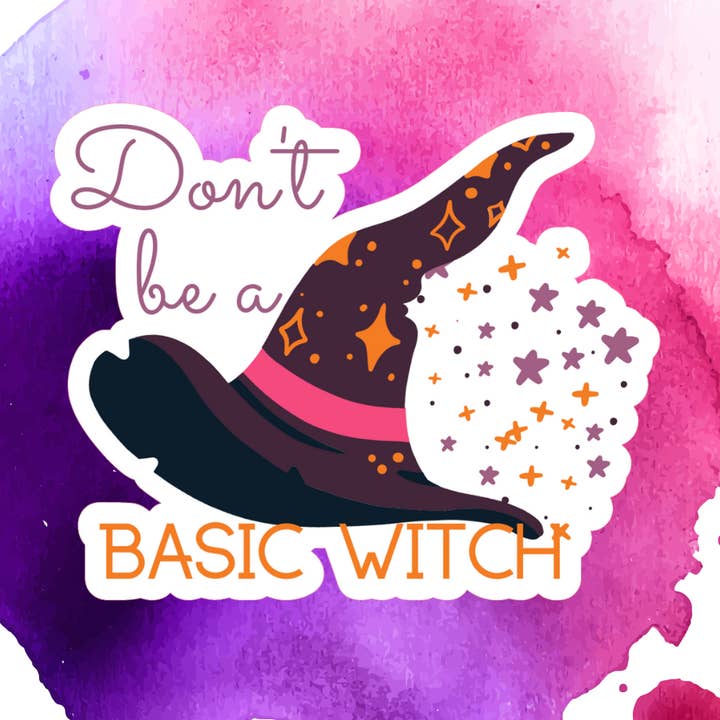 Basic witch sticker for wholesale by Blonde owl designs