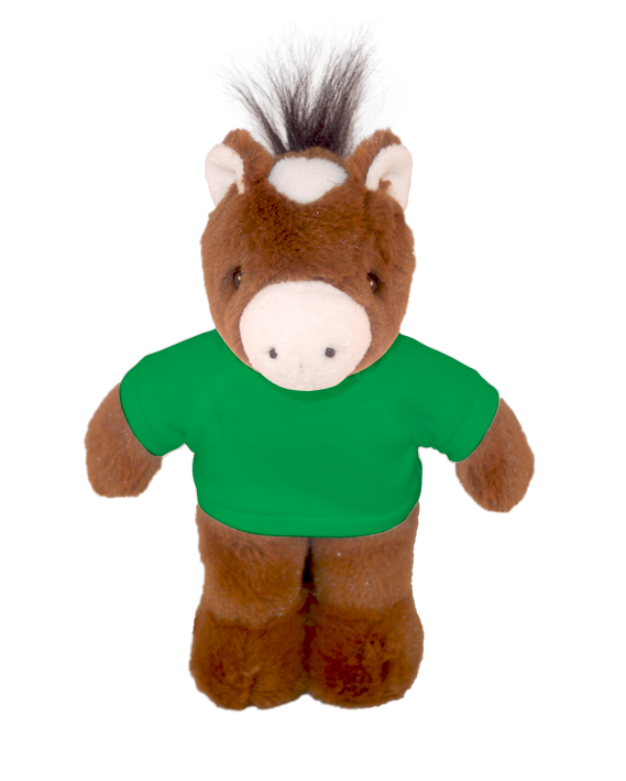 Plushland - Wholesale Stuffed/Plush Toy - Kids & Baby - Plush Floppy Horse with Personalized Tee  8"5