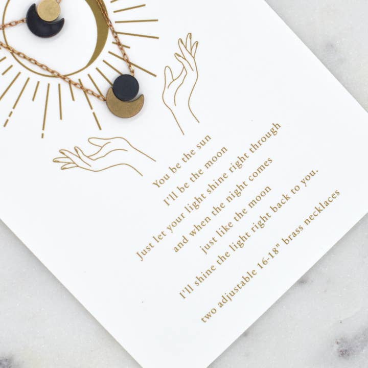 Ker-ij Jewelry - Vendita all'ingrosso Collana con ciondolo/pendaglio - BFF sole & luna collane su cartoncino5