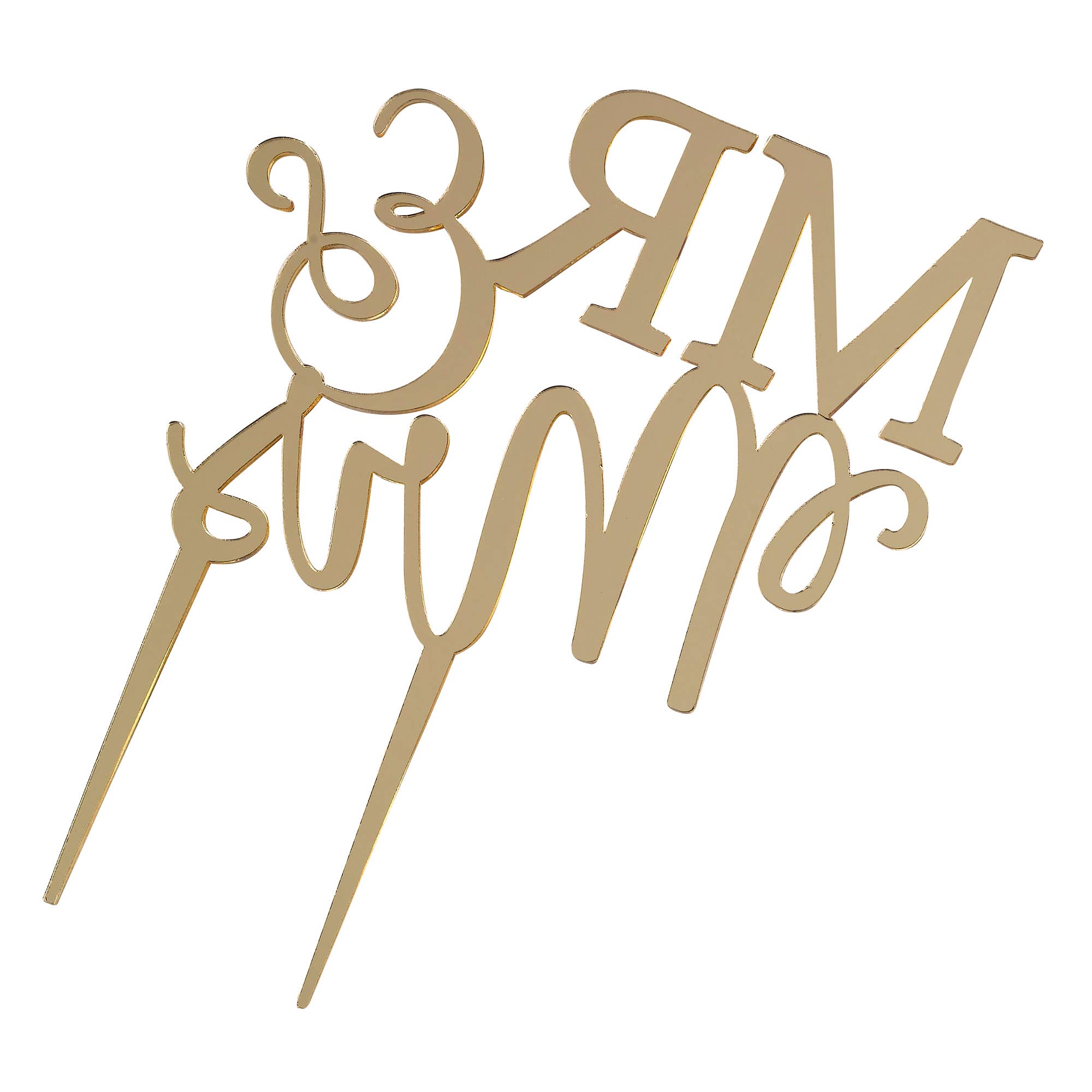 Lillian Rose - Wholesale Cake/Cupcake Topper - Mr. & Mrs. Gold Laser cut Cake Pick3