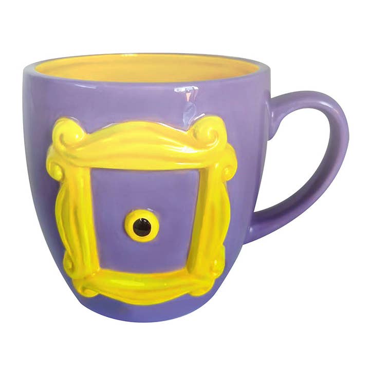 AQUARIUS, GAMAGO, ICUP, & ROCK SAWS by NMR Brands - Wholesale Coffee Mug - Friends Yellow Frame Molded Ceramic Mug (22oz / Packaged)1