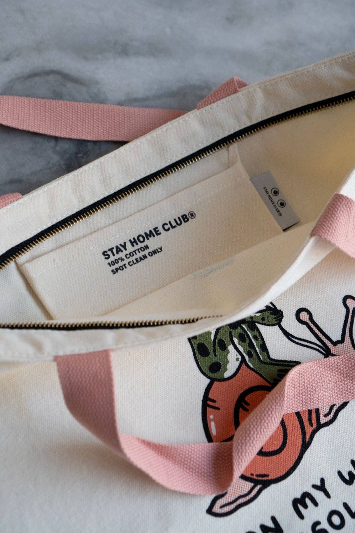 Stay Home Club - Vendita all'ingrosso Borsa tote - Unisex - Perdo la Testa Grande Borsa con Zip | Grande Borsa in Tela con Cerniera2