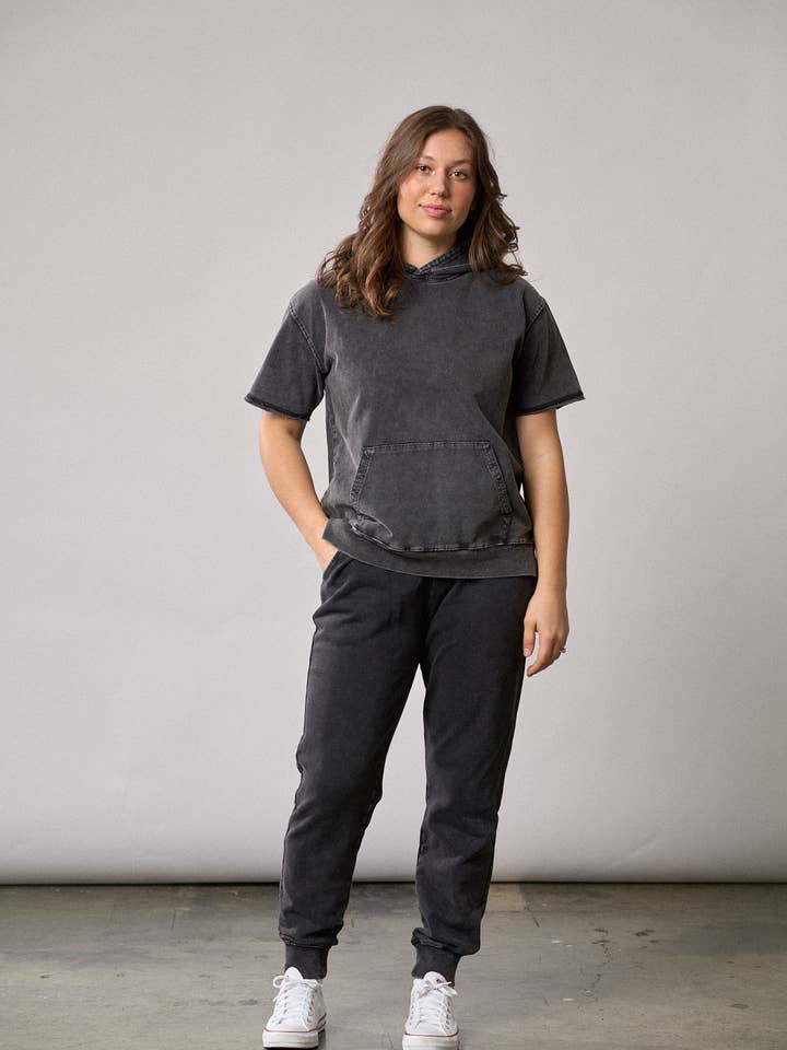 Little Bipsy - Wholesale Lounge Sweatpants/Joggers - Women's - Adult Acid Wash Jogger - Black
