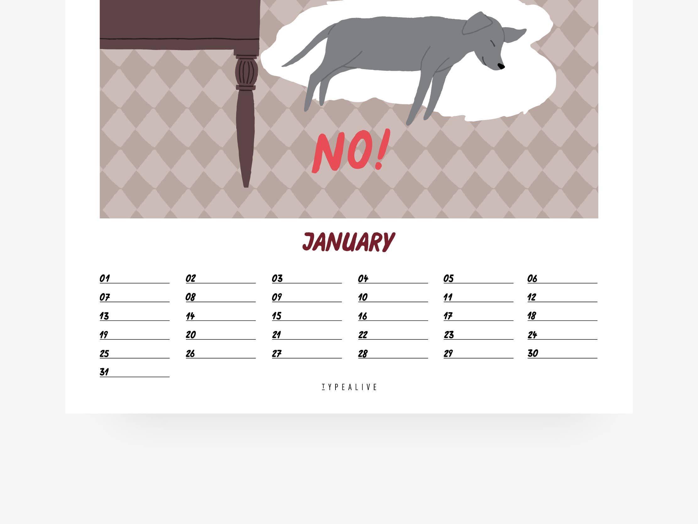 typealive – Engroshandel Kalender – Vægtkalendar/Petisfaction «Dogs»3