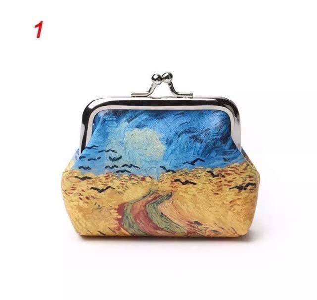 Magnifique Hearts - Wholesale Coin Purse - Women's - Van Gogh Art Canvas Coin Purses with Kiss Lock Closure2