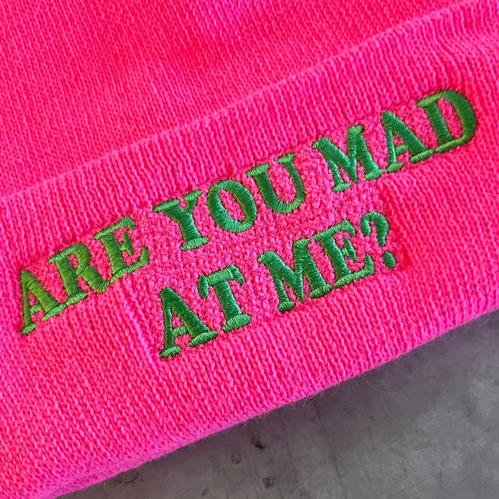 The Silver Spider - Wholesale Beanie - Women's - Are you mad at me knit beanie hat Made in America foodie