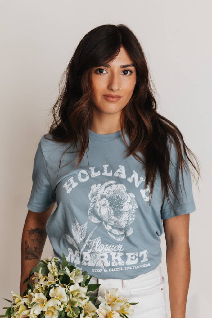 Crowned Free - Wholesale Screen Printed T-Shirt - Women's - Holland Flower Market Tee11